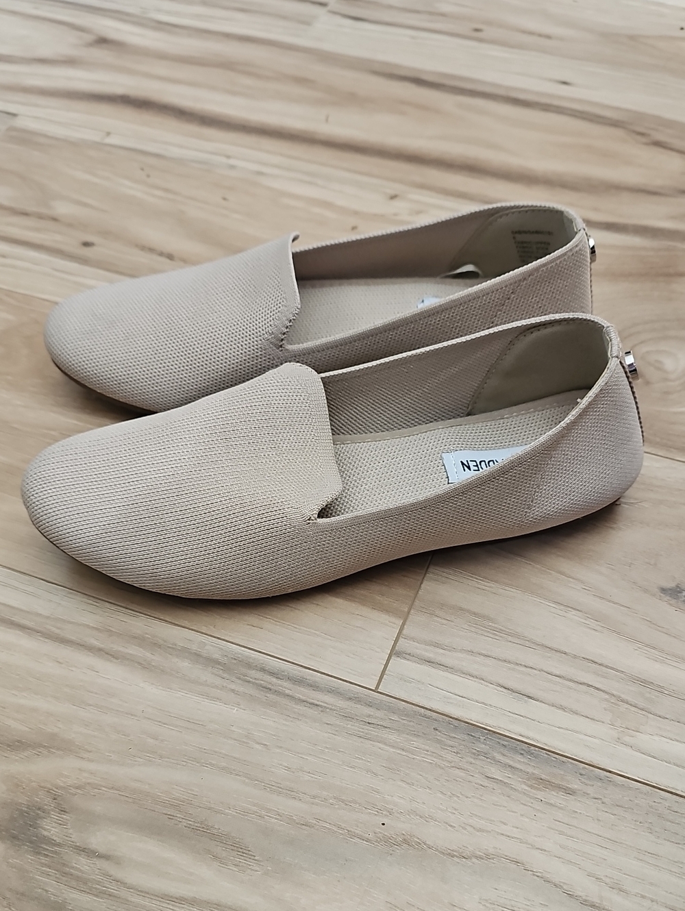 Steve Madden Neutral Knit Slip-On Loafers
